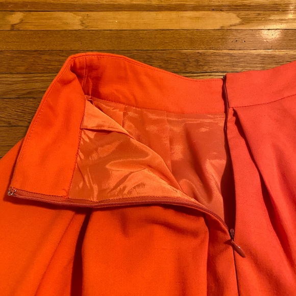 Must Have Orange Wool Pleated Midi Skirt with Pockets Size 34 or S - Picture 10 of 10